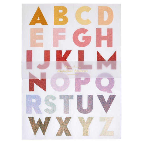 Gold & Rainbow Alphabet Stickers