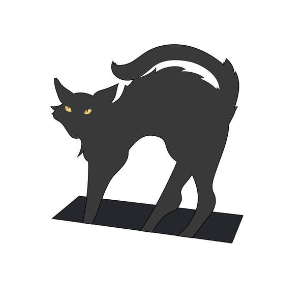 halloween arched black cat silhouette